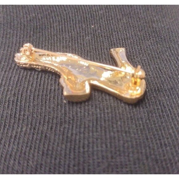 Goldtone High Heel Brooch with Swarovski Crystals - Picture 4 of 5